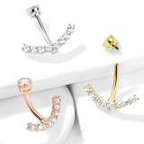 ヘソピアス CZ ジュエルチャーム インターナルバナナバーベル 14G | ピアス専門店HOMESLICEPRODUCTIONS | 詳細画像5 