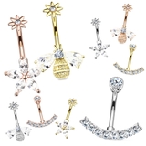 ヘソピアス CZ ジュエルチャーム インターナルバナナバーベル 14G | ピアス専門店HOMESLICEPRODUCTIONS | 詳細画像1 