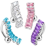 ヘソピアス CZ 8バゲット | ピアス専門店HOMESLICEPRODUCTIONS | 詳細画像1 