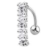 クリア | ヘソピアス CZ 8バゲット | ピアス専門店HOMESLICEPRODUCTIONS