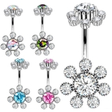 ヘソピアス 14G カラージェムフラワー | ピアス専門店HOMESLICEPRODUCTIONS | 詳細画像1 
