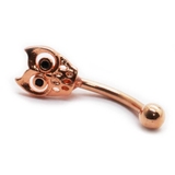 ピンクゴールド | アイブロウ 16G フクロウ | ピアス専門店HOMESLICEPRODUCTIONS
