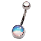 シルバー×クリア | ヘソピアス イリディセントストーン ダブルジュエル | ピアス専門店HOMESLICEPRODUCTIONS