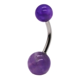 アメジスト | ヘソピアス 14G ナチュラルストーン | ピアス専門店HOMESLICEPRODUCTIONS