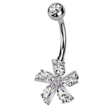 シルバー | ヘソピアス 14G フラワー | ピアス専門店HOMESLICEPRODUCTIONS