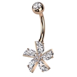 ピンクゴールド | ヘソピアス 14G フラワー | ピアス専門店HOMESLICEPRODUCTIONS