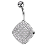 シルバー | ヘソピアス 14G ダイヤ型 | ピアス専門店HOMESLICEPRODUCTIONS