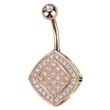 ピンクゴールド | ヘソピアス 14G ダイヤ型 | ピアス専門店HOMESLICEPRODUCTIONS