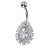 シルバー×クリア | ヘソピアス 14G ビッグ | ピアス専門店HOMESLICEPRODUCTIONS