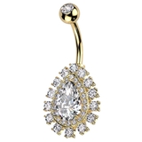 ゴールド×クリア | ヘソピアス 14G ビッグ | ピアス専門店HOMESLICEPRODUCTIONS