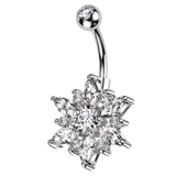 シルバー×クリア | ヘソピアス 14G マーキーズジュエル | ピアス専門店HOMESLICEPRODUCTIONS