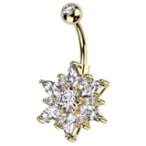 ゴールド×クリア | ヘソピアス 14G マーキーズジュエル | ピアス専門店HOMESLICEPRODUCTIONS