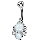 シルバー | ヘソピアス 14G オパール | ピアス専門店HOMESLICEPRODUCTIONS