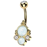 ゴールド | ヘソピアス 14G オパール | ピアス専門店HOMESLICEPRODUCTIONS