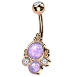 ピンクゴールド | ヘソピアス 14G オパール | ピアス専門店HOMESLICEPRODUCTIONS