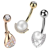 ヘソピアス 14G パール | ピアス専門店HOMESLICEPRODUCTIONS | 詳細画像1 