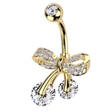 ゴールド | ヘソピアス 14G リボン | ピアス専門店HOMESLICEPRODUCTIONS