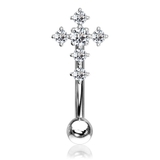 シルバー | アイブロウ 16G ジュエル | ピアス専門店HOMESLICEPRODUCTIONS