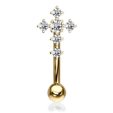 ゴールド | アイブロウ 16G ジュエル | ピアス専門店HOMESLICEPRODUCTIONS