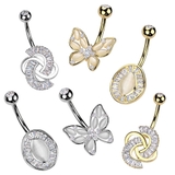 ヘソピアス 14G バナナバーベル | ピアス専門店HOMESLICEPRODUCTIONS | 詳細画像1 