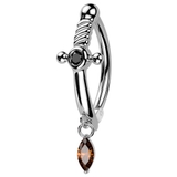 シルバー | ヘソピアス 14G ダガー | ピアス専門店HOMESLICEPRODUCTIONS