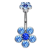 ラベンダー | ヘソピアス ダブル6ジュエルフラワー バナナバーベル | ピアス専門店HOMESLICEPRODUCTIONS