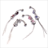 ヘソピアス 14G CZセンターダブルハートダングル | ピアス専門店HOMESLICEPRODUCTIONS | 詳細画像5 