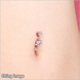 ヘソピアス ダブル6ジュエルフラワー バナナバーベル | ピアス専門店HOMESLICEPRODUCTIONS | 詳細画像7 