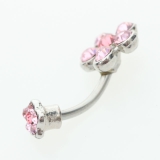 ヘソピアス ダブル6ジュエルフラワー バナナバーベル | ピアス専門店HOMESLICEPRODUCTIONS | 詳細画像9 