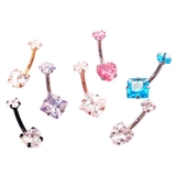 ヘソピアス 14G ハート&スクエア&スター | ピアス専門店HOMESLICEPRODUCTIONS | 詳細画像1