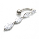 ヘソピアス 14G 4マーキーズCZジュエル | ピアス専門店HOMESLICEPRODUCTIONS | 詳細画像1 