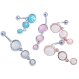 トリプルラウンドダングル オパールグリッター＆イルミネーションストーン バナナバ… | ピアス専門店HOMESLICEPRODUCTIONS | 詳細画像1 