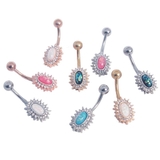 クリスタルパヴェ サンバースト オパールグリッター バナナバーベル 14G | ピアス専門店HOMESLICEPRODUCTIONS | 詳細画像1 