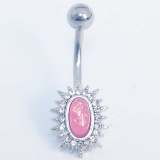 クリスタルパヴェ サンバースト オパールグリッター バナナバーベル 14G | ピアス専門店HOMESLICEPRODUCTIONS | 詳細画像3 