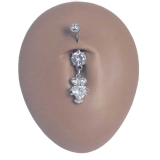 ヘソピアス CZジュエル ハチ＆フクロウダングル バナナバーベル 14G | ピアス専門店HOMESLICEPRODUCTIONS | 詳細画像13 