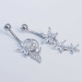 ヘソピアス CZ マーキーズジュエル フラワー バナナバーベル 14G | ピアス専門店HOMESLICEPRODUCTIONS | 詳細画像5 