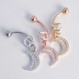 ヘソピアス CZパヴェ クレセントダングル バナナバーベル 三日月 14G | ピアス専門店HOMESLICEPRODUCTIONS | 詳細画像10 