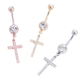 ヘソピアス クリスタルパヴェ クロスダングル | ピアス専門店HOMESLICEPRODUCTIONS | 詳細画像1 