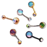 ヘソピアス イリディセントストーン ダブルジュエル | ピアス専門店HOMESLICEPRODUCTIONS | 詳細画像1 