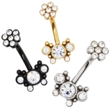 ヘソピアス 14G 5CZバタフライ＆ボールクラスター | ピアス専門店HOMESLICEPRODUCTIONS | 詳細画像1 