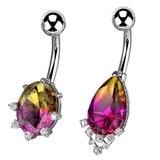 レインボーエフェクト オーバル＆ティアドロップ クリスタル | ピアス専門店HOMESLICEPRODUCTIONS | 詳細画像1 