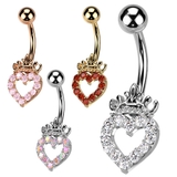 ヘソピアス 14G ハート | ピアス専門店HOMESLICEPRODUCTIONS | 詳細画像1
