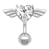 ダイヤモンドクリア | ヘソピアス 14G ハート | ピアス専門店HOMESLICEPRODUCTIONS