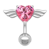ピンク | ヘソピアス 14G ハート | ピアス専門店HOMESLICEPRODUCTIONS