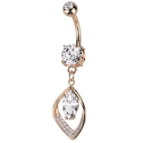 ピンクゴールド | ヘソピアス 14G リーフ | ピアス専門店HOMESLICEPRODUCTIONS