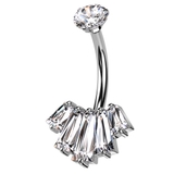 シルバー×クリア | ヘソピアス 14G ジュエル | ピアス専門店HOMESLICEPRODUCTIONS