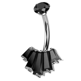 シルバー×ブラック | ヘソピアス 14G ジュエル | ピアス専門店HOMESLICEPRODUCTIONS