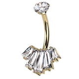 ゴールド×クリア | ヘソピアス 14G ジュエル | ピアス専門店HOMESLICEPRODUCTIONS