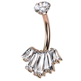 ピンクゴールド×クリア | ヘソピアス 14G ジュエル | ピアス専門店HOMESLICEPRODUCTIONS