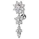 シルバー | ヘソピアス 14G 花 | ピアス専門店HOMESLICEPRODUCTIONS